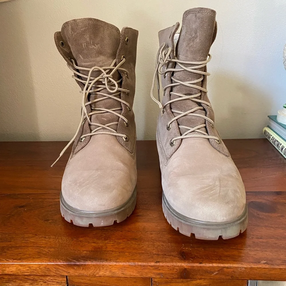 Women’s Timberland Jayne fold down fleece light brown nubuck boots - Picture 3 of 6